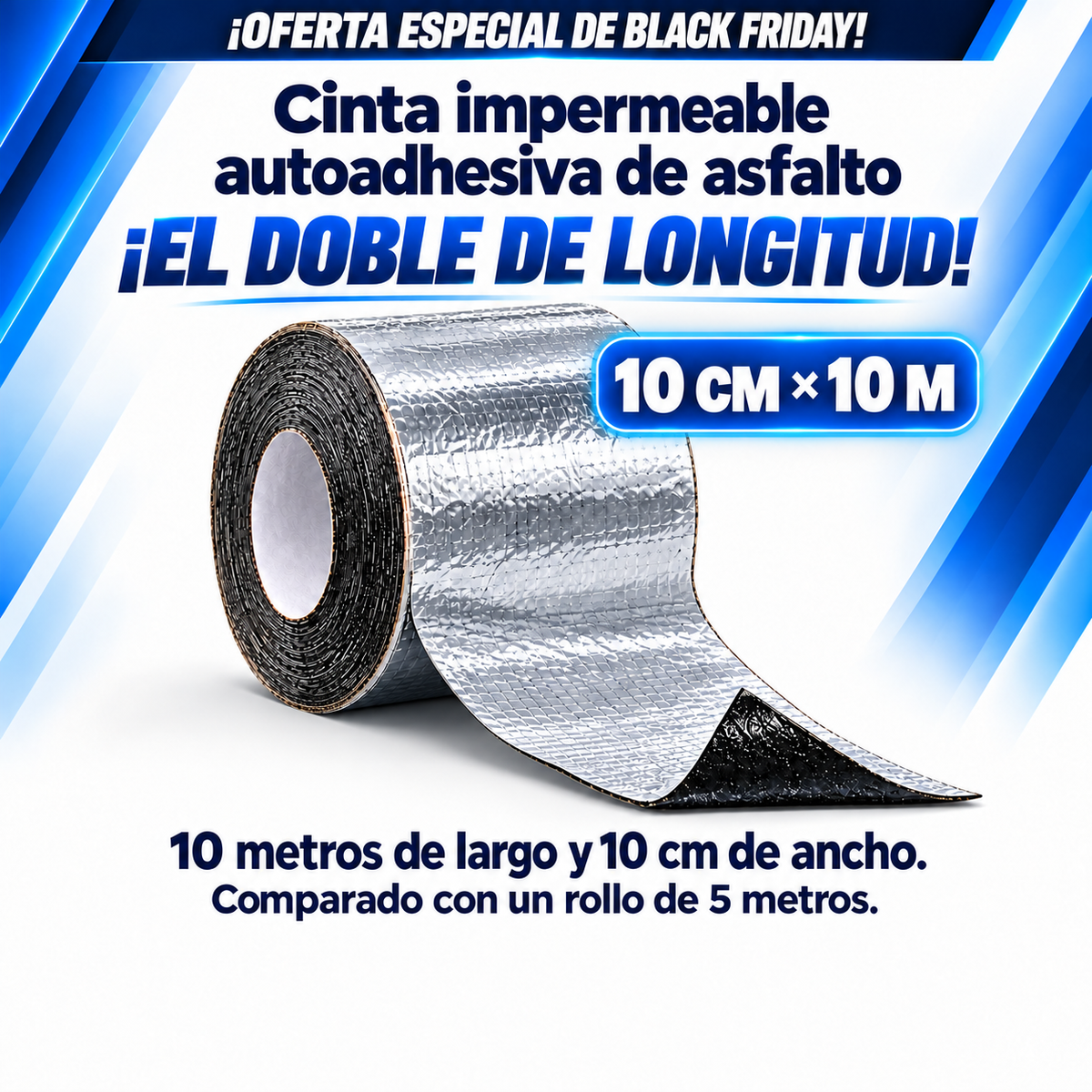 Cinta impermeable de asfalto 10CM X 10M